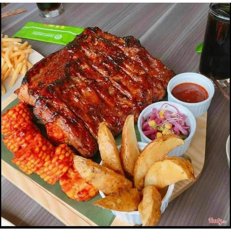 (Giao 1h) Sườn nướng BBQ 500g đã ướp sẵn gia vị (chế biến chiên/nướng)