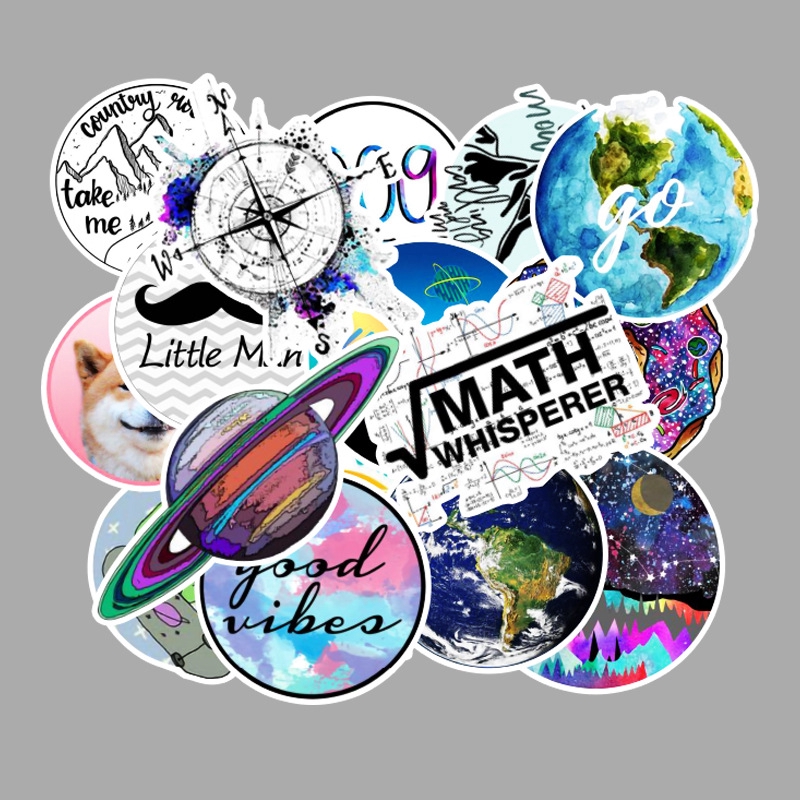 Set 50 / 53 / 103 Miếng Dán Trang Trí Tủ Lạnh / Laptop Chống Thấm Nước