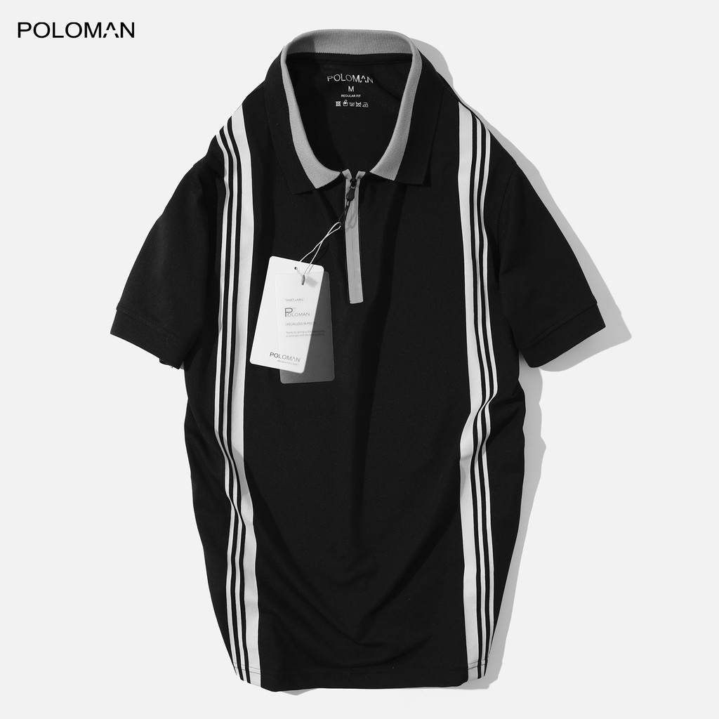 Áo thun Polo nam cổ bẻ ZIPPE vải cá sấu Cotton xuất xịn, chuẩn form,sang trọng-lịch lãm P64 - POLOMAN | BigBuy360 - bigbuy360.vn