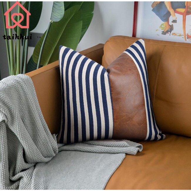 Vỏ Gối Sofa Da Pu 45 * 45cm Cho Gia Đình