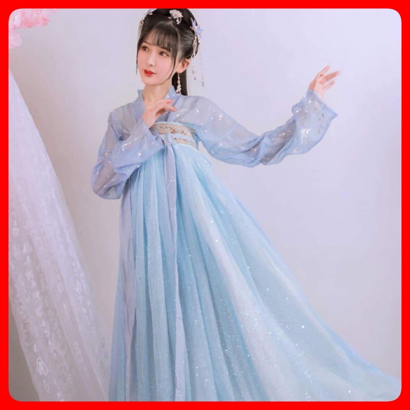 Có sẵn hán phục cổ trang xanh hanfu trung quốc tuý mỹ nhân