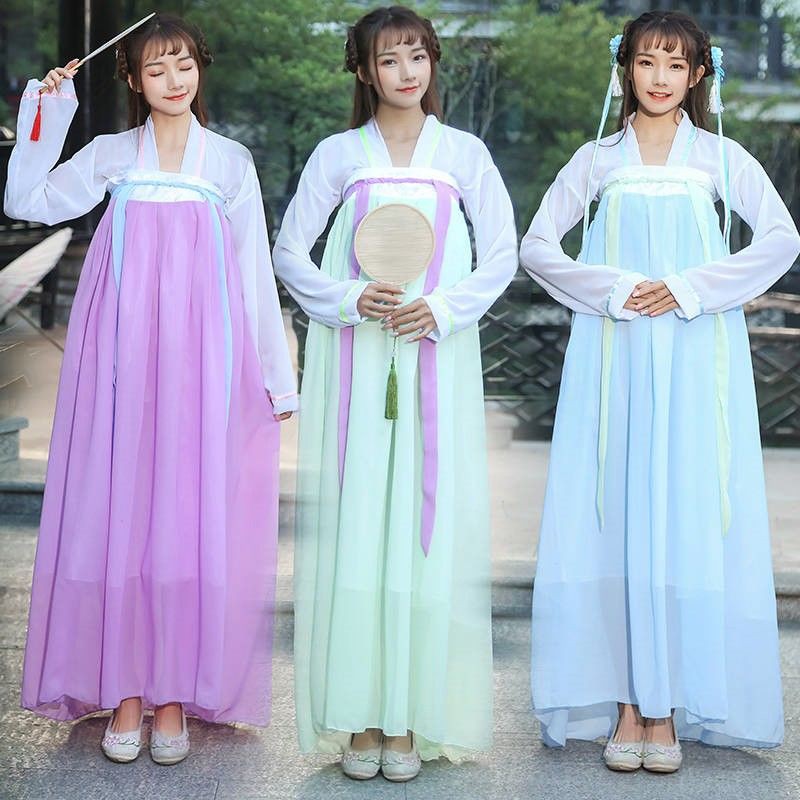 Nữ sinh Hanfu trang phục ngực đầy đặn váy dài cổ tích Trung Quốc Phong cách Hán tự điển mùa hè | BigBuy360 - bigbuy360.vn