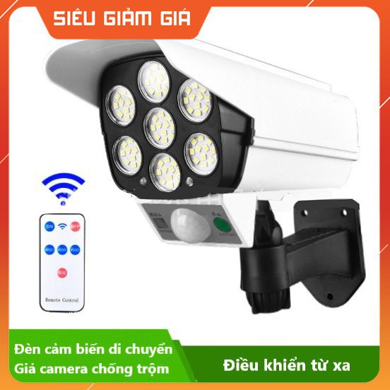 Đèn Năng Lượng mặt Trời Giả Camera Chống Trộm Cảm Ứng Tự Động Bật, Tắt, Có Điều Khiển 3 Chế Độ Sáng,Siêu Sáng