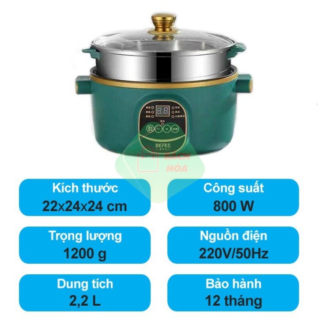 Nồi Lẩu Điện Mini Shanban 24Cm Phủ Vân Đá Chống Dính Kèm Hấp Inox Cao Cấp