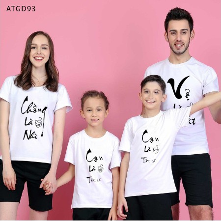 ÁO THUN GIA ĐÌNH IN CHỮ DÀNH CHO BỐ MẸ VÀ CON CỰC HOT ĐỦ MÀU ĐỦ SIZE - ATGD93