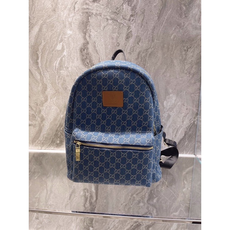 Balo thời trang da thật cao cấp Gucci GG GC họa tiết logo siêu sang