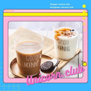 Ly thuỷ tinh GOOD MORNING mang phong cách Bắc Âu chịu nhiệt dùng để uống trà hoặc nước trái cây