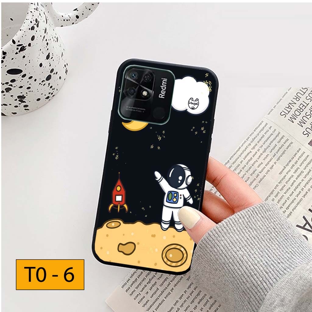 Ốp lưng Xiaomi Redmi 10C hình Phi hành gia vũ trụ ngân hà cá tính, trẻ trung, mặt lưng ép kính nano chống bể