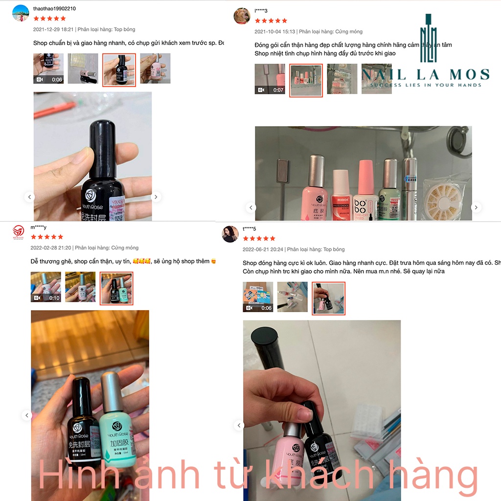 Base top hoa hồng Youth Rose chính hãng - gel liên kết, top phủ bóng, cứng móng chuyên dụng cho dân làm móng