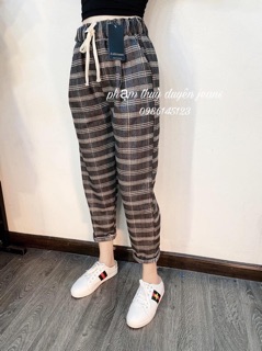 Quần baggy kẻ caro