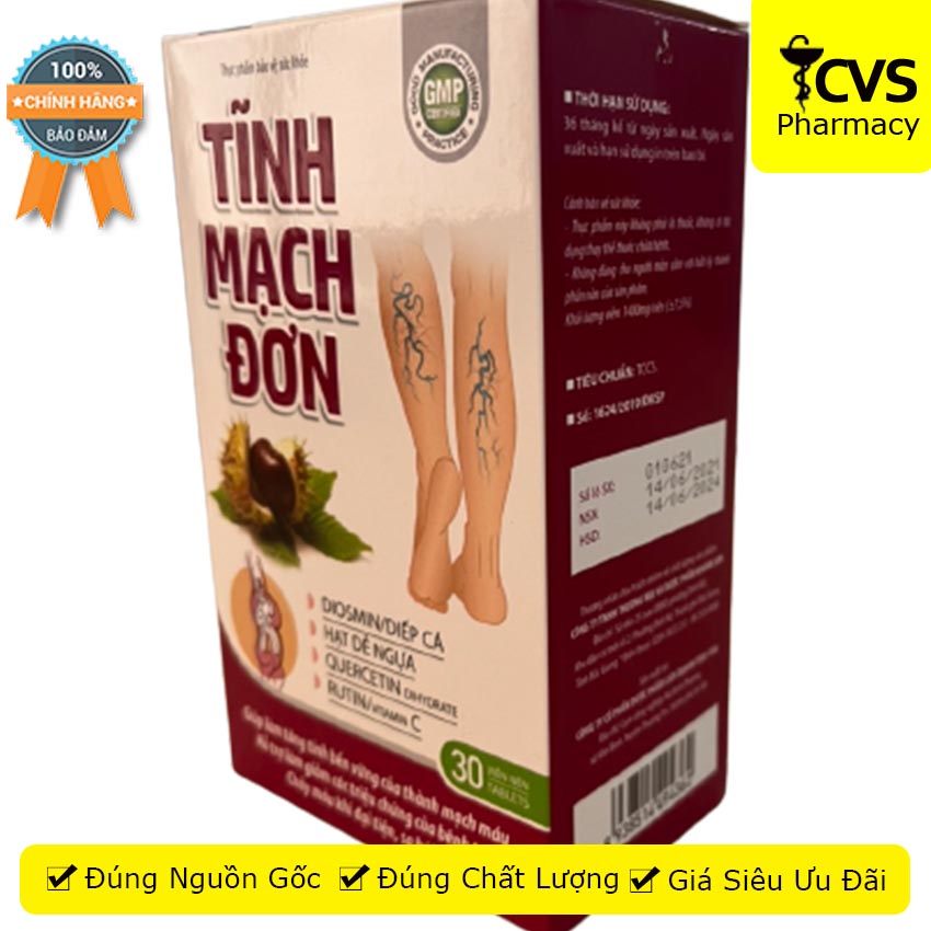 Tĩnh Mạch Đơn hỗ trợ làm giảm các triệu chứng của bệnh trĩ 30 viên , Cvspharmacy