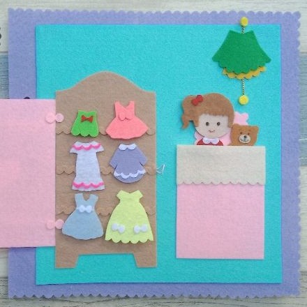 Sách vải Nhà búp bê (Hình thật 100%) - Đồ chơi sách vải Handmade cho bé - Sách vải Búp bê - Đồ chơi Nhà Búp bê Mini