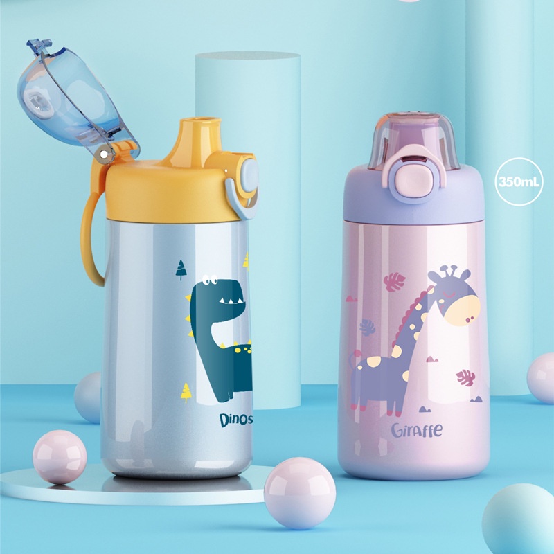 Bình Giữ Nhiệt Cầm Tay Với 350Ml/Ống Hút Thép Không Gỉ Miễn Phí Okase