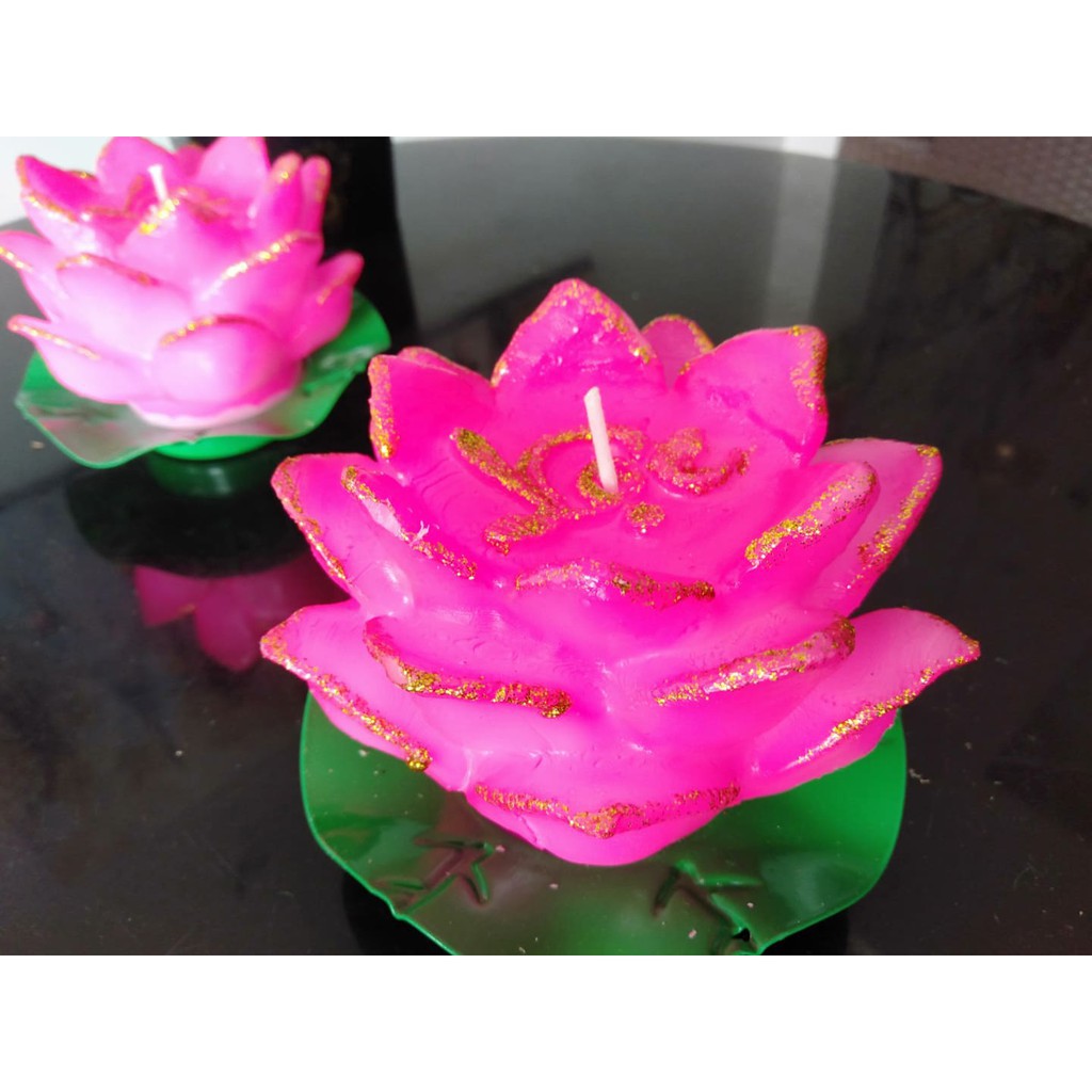 Đèn Cầy Bông Sen Loại Trung Cao 7,5cm Được 10cm - Nến Hoa Sen Loại I
