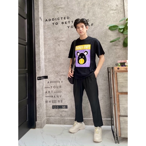 Áo thun in hình chuột form rộng thời trang nam Nô store