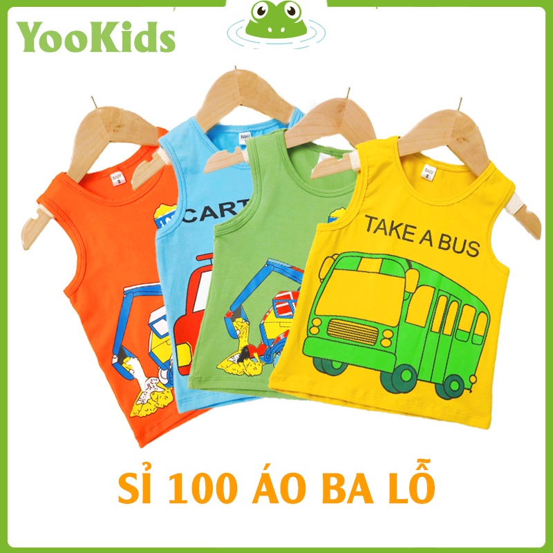 Sỉ Áo Ba Lỗ Bé Trai YOOKIDS Chất Cotton In HÌnh Oto Máy Xúc