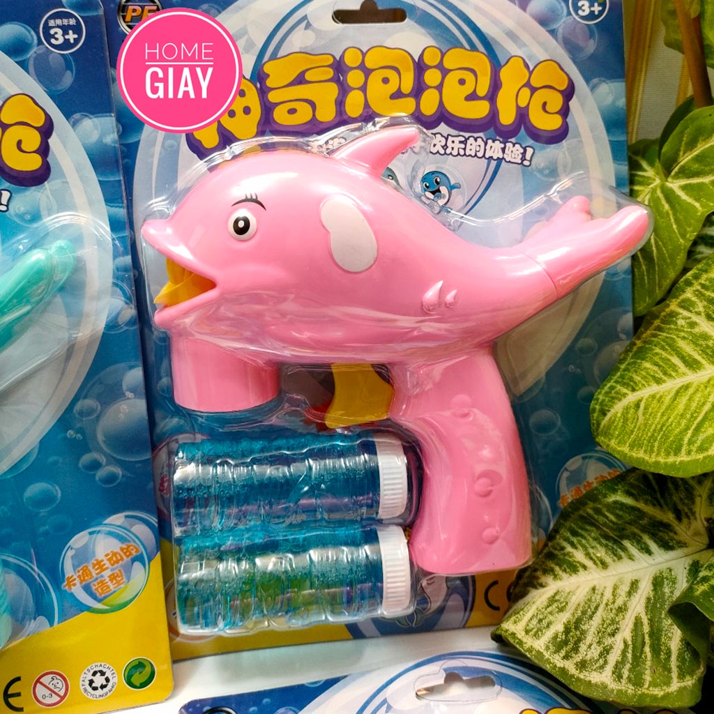 Đồ Chơi Súng Bắn Bong Bóng Xà Phòng Hình Cá Heo Dành Cho Bé shop home giay