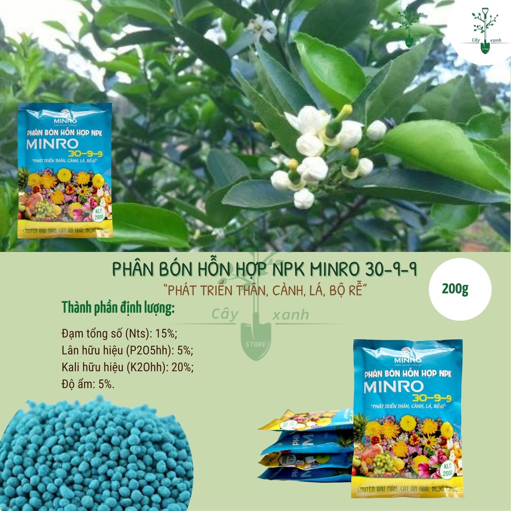 PHÂN BÓN NPK BỔ SUNG VI LƯỢNG MINRO 30-9-9 +TE - Key: Đất sạch, Phân Bón, Hữu Cơ, Xơ Dừa