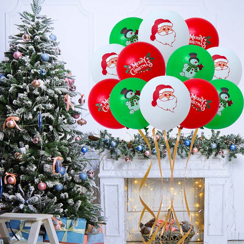 Bộ 12 Bong Bóng 12Inch Trang Trí Giáng Sinh Năm Mới 2022