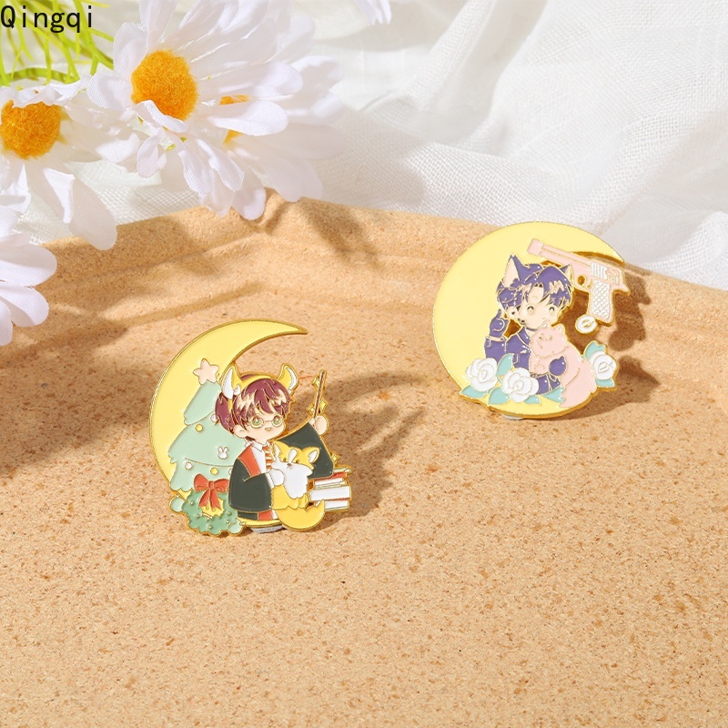 Ghim cài áo Miss Zoe tráng men hình mặt trăng/ thời gian trẻ trung dễ thương cá tính làm quà tặng cho bé trai và bé gái