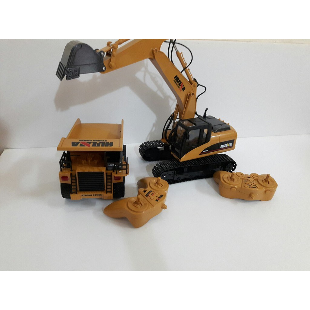Máy xúc gầu sắt chạy xích Huina1535 bản nâng cấp huina1550 điều khiển độc lập các khớp qua 360 độ
