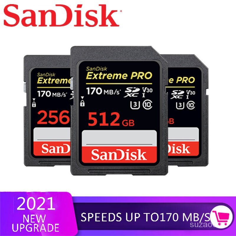 ♥Sản Phẩm Chính Hãng 100 + Giao Hàng Miễn Phí + COD♥Sandisk Thẻ Nhớ Mới Thẻ SD PRO 170 MB/giây Class 10 512GB/256GB/128GB/64GB/32GB/16GB Cho Máy Ảnh DSLR/Máy Ảnh