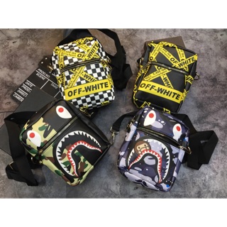 Túi đeo chéo bape x off white