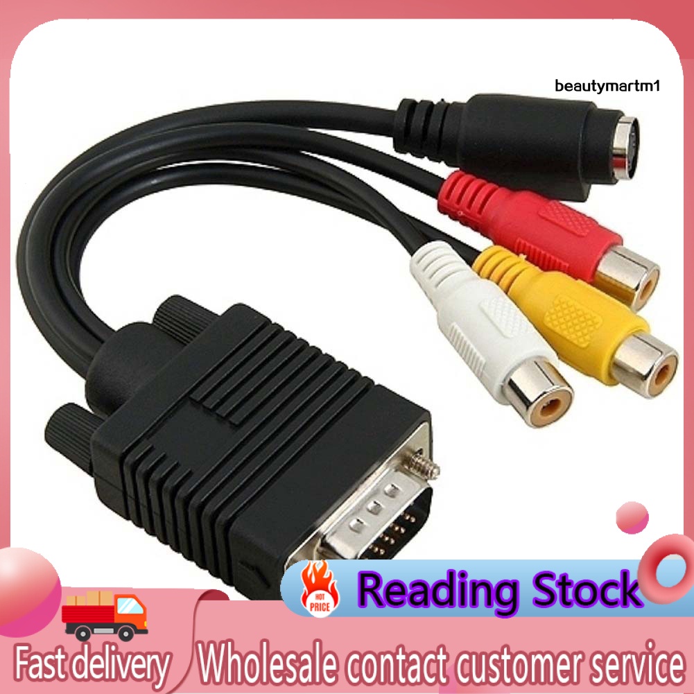 Dây Cáp Chuyển Đổi Svga Sang S Video 3 Rca Av Cho Laptop Pc Hdtv