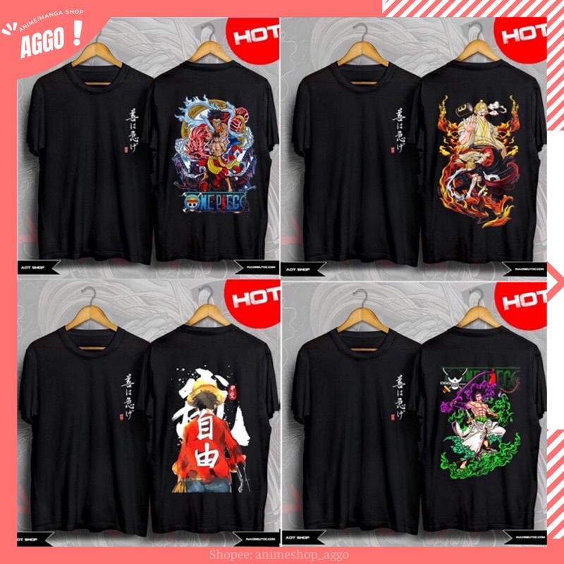 Áo thun tay lửng One Piece Luffy Mũ Rơm Sanji Ace Zoro / Áo phông Đảo Hải Tặc 3D cực chất