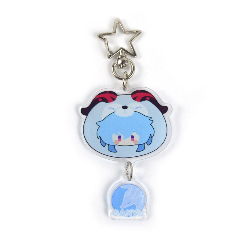 Móc Khóa In Hình Nhân Vật Anime Xiao Ningguang Zhongli Hu Tao