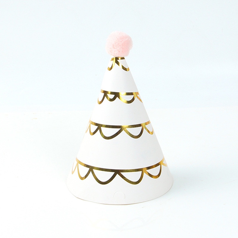 Mũ Giấy Hình Nón Sinh Nhật / Vương Miện / Ngôi Sao / Quả Cầu Lông Màu Đồng DIY Đa Ứng Dụng Cho