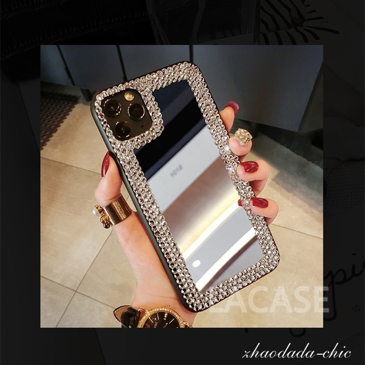 Ốp Lưng Tráng Gương Đính Đá Sang Trọng Cho Realme C11 Realme 5 Realme 5i Realme 5 Pro Realme 3 Realme 3 Pro Realme C2 A1K