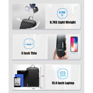 Balo laptop BOPAI siêu mỏng nhẹ đựng macbook pro 16 inch, kiểu dáng Slim Ultralight, bản update có cổng USB 70