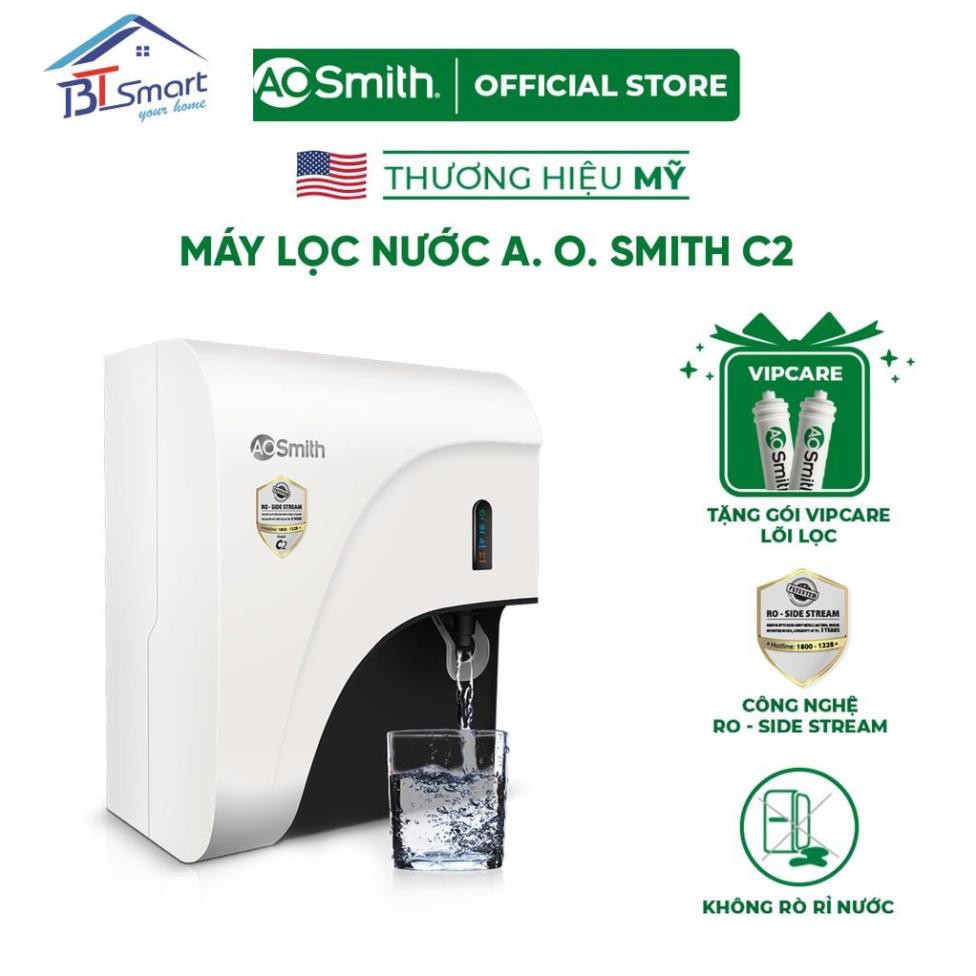 Máy lọc nước A. O. Smith C2 và bộ quà tặng 02 lõi lọc