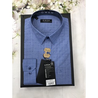 (OWEN SALE) ÁO SƠ MI  DÀI TAY KE CARO OWEN MẪU MỚI 2021 -FREE SHIP- CHẤT SỢI TRE CAO CẤP AR22745