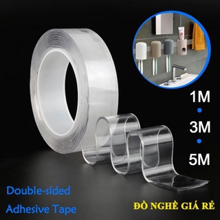Băng keo 2 mặt siêu dính đa năng - Băng keo hai mặt siêu dính trong suốt dán tường 1m 3m 5m