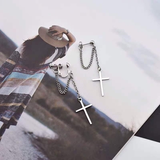 Bông tai dáng dài hình cây thánh giá phong cách Hàn Quốc