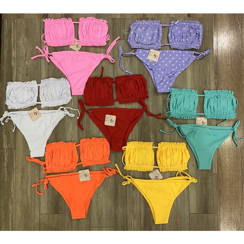 [BKN362] &lt;ÂU&gt; SET BIKINI QUÂY 7 MÀU [XANH MINT/HỒNG/ĐỎ/TRẮNG/ĐEN/VÀNG/TÍM]