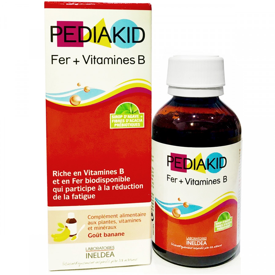 siro Pediakid Fer + Vitamines B giúp Bổ sung sắt và vitamin nhóm B 125ml của Pháp - mẹ bean bon