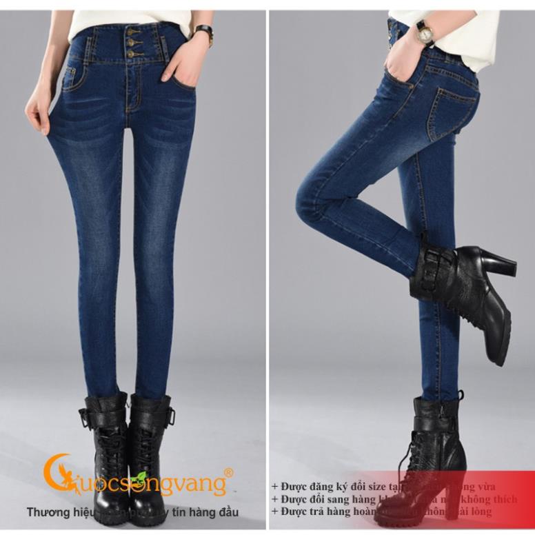 Quần jean nữ lưng thun quần nữ lưng cao dáng ôm GLQ068 Cuocsongvang -CS6