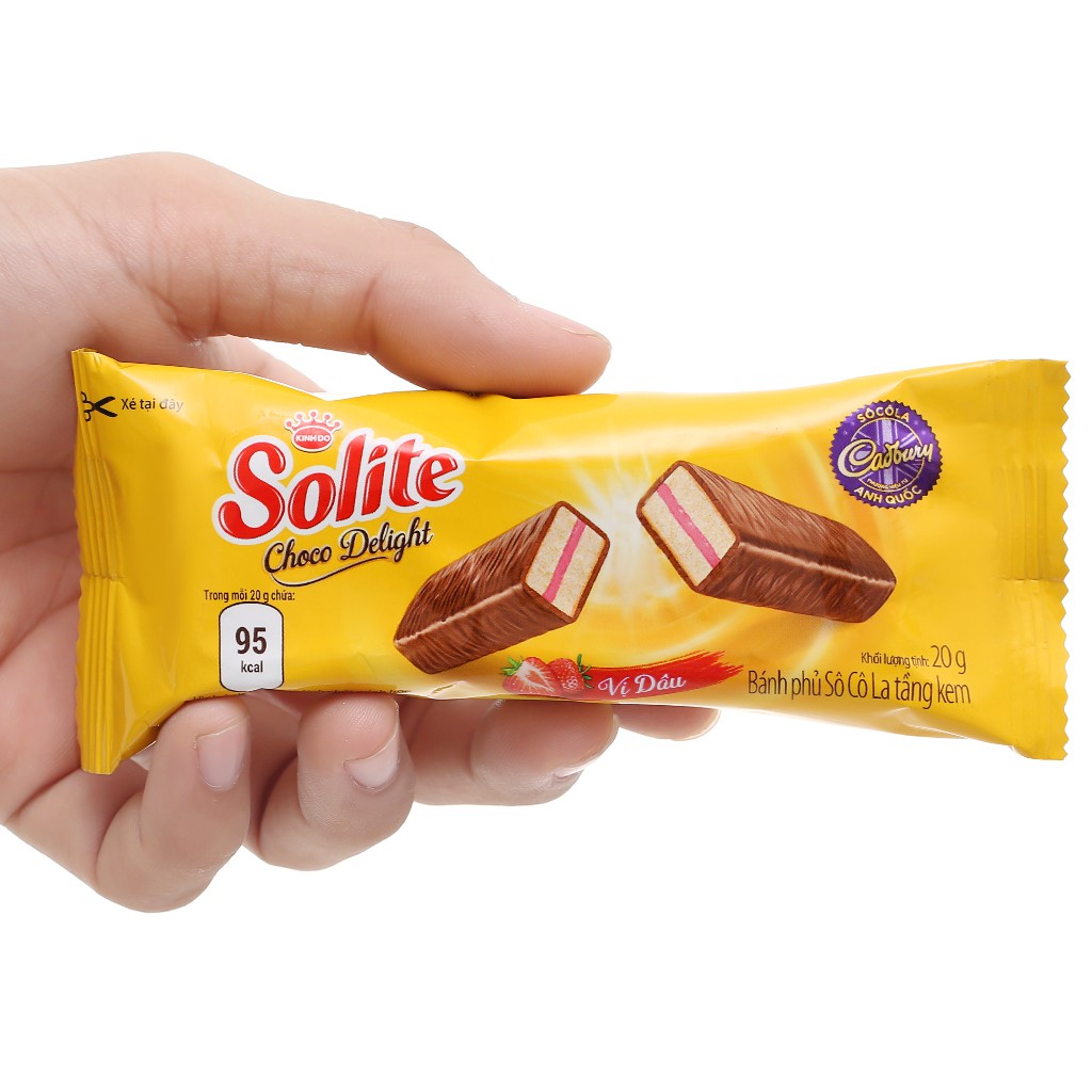 Bánh phủ socola vị dâu Solite hộp 280g