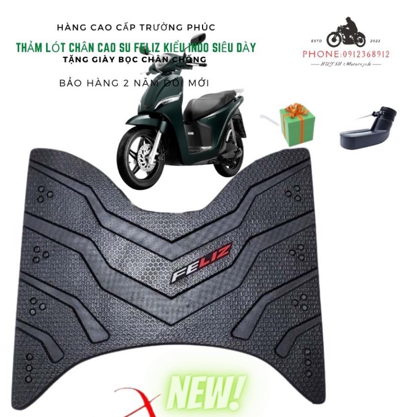 Thảm Lót Sàn Cho Xe Vinfast Feliz Chất Liệu Cao Su 7 mm