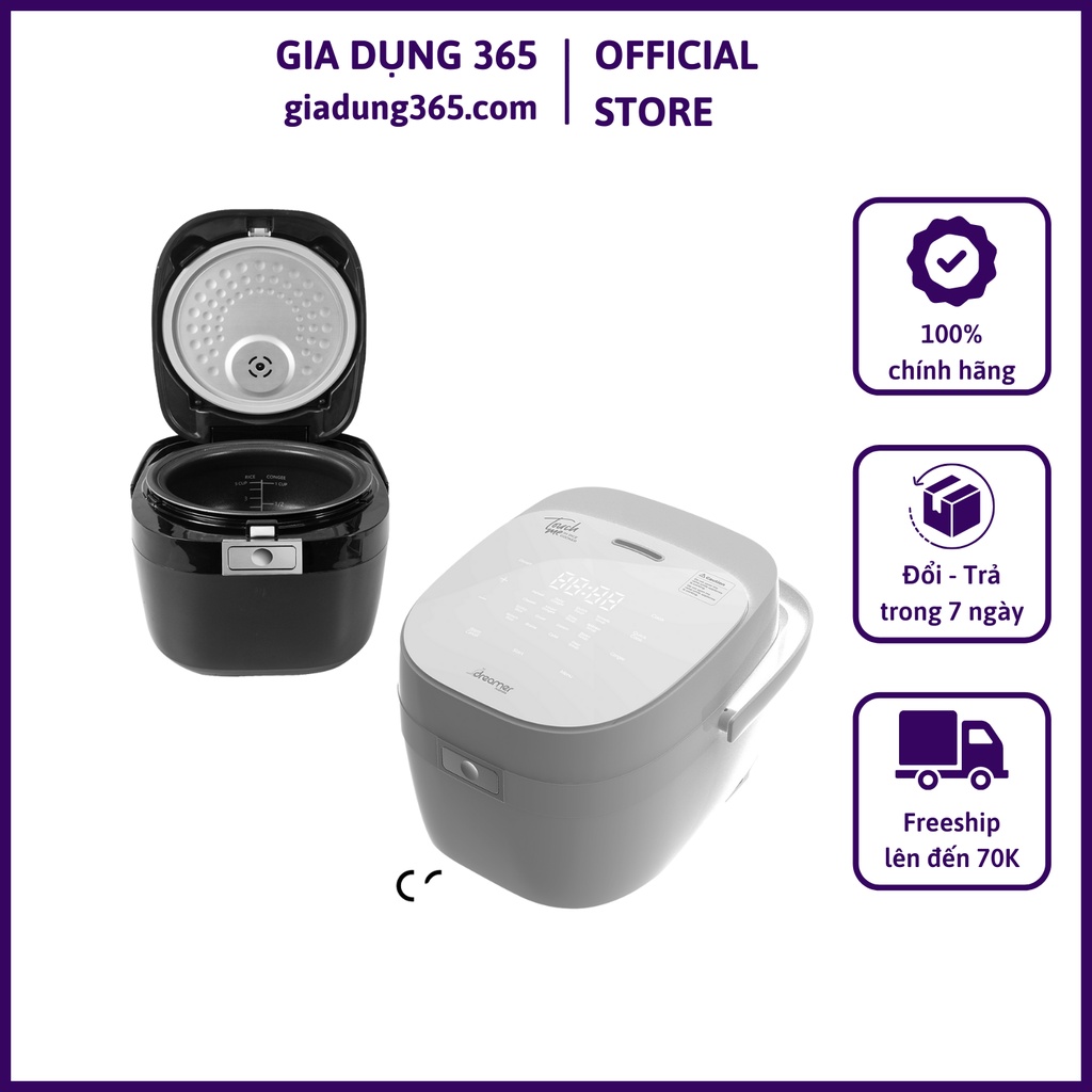 Nồi cơm điện cao tần Dreamer DR-IH15B(Đen) và DR-IH15W(Trắng) - Dung tích 1.5L - 19 chức năng nấu - hẹn giờ giữ ấm 24h
