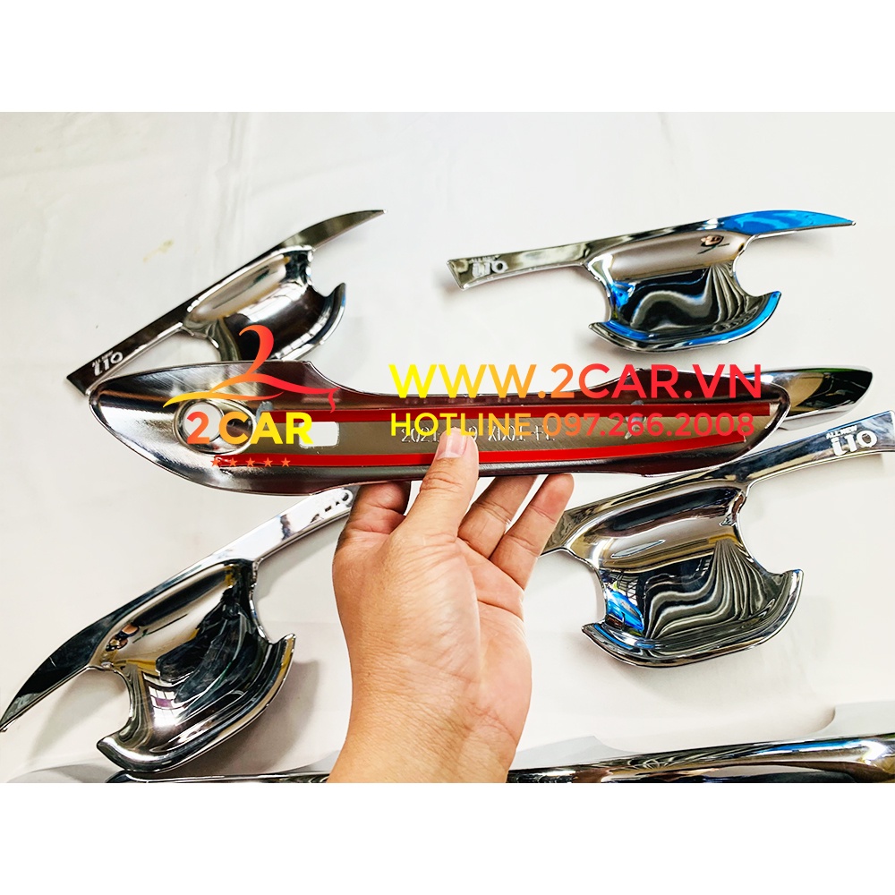 Ốp tay nắm, hõm cửa xe Huyndai I10 2021-2022 from mới, mạ crom cao cấp