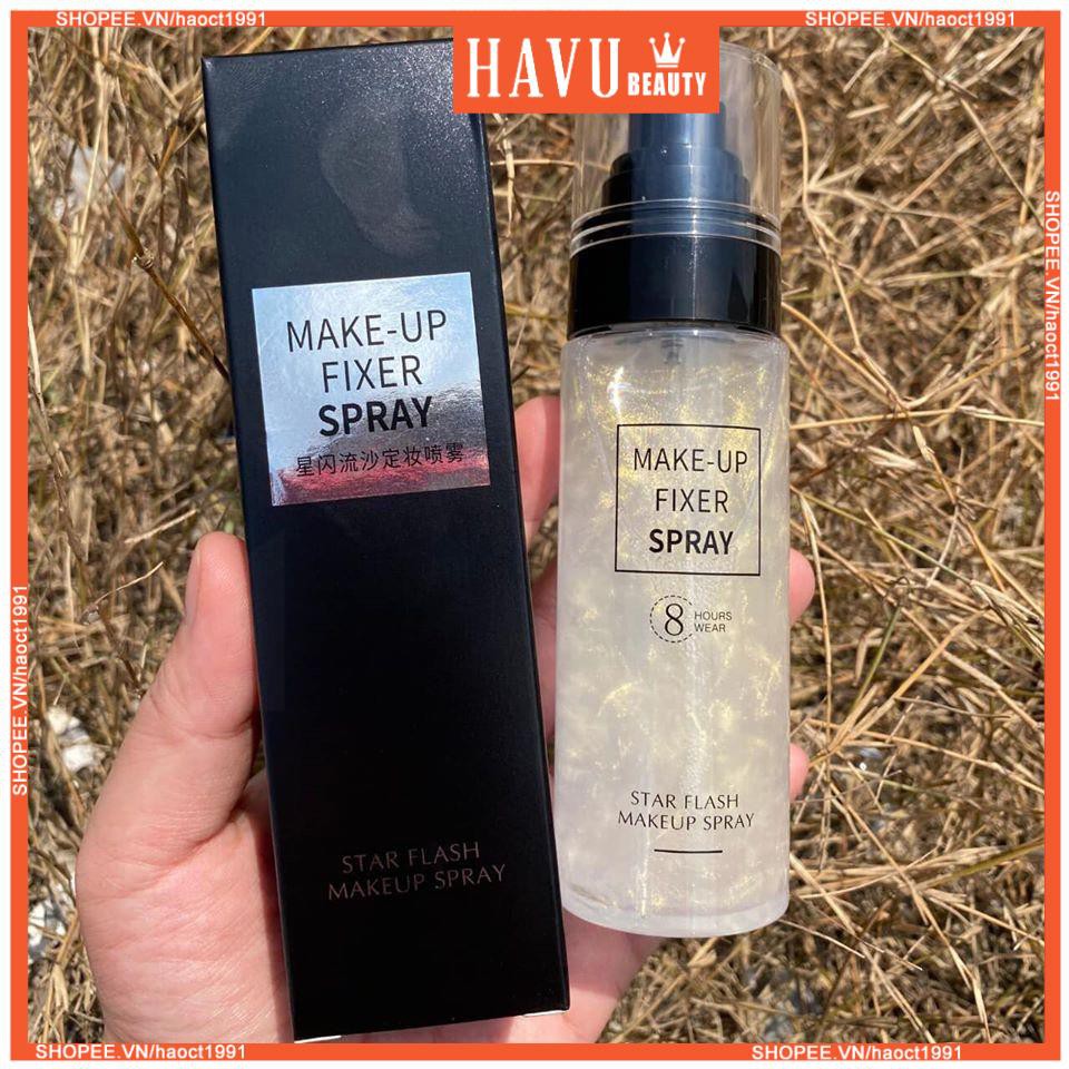 Xịt khoáng khóa lớp trang điểm màu nhũ chính hãng HANUMU 100ml(khóa trang điểm - khóa makeup(Make up Fixer Spay 8hours) | BigBuy360 - bigbuy360.vn