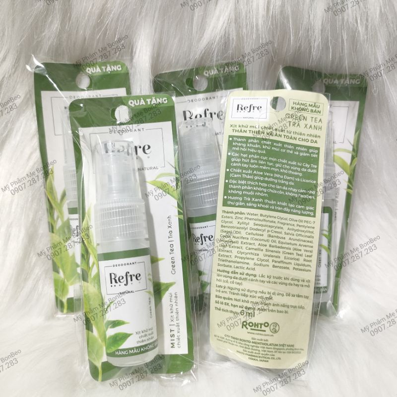 Combo 5 Xịt khử mùi Refre Natural mini 6ml