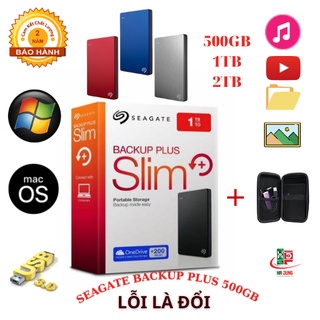 Ổ Cứng Di Động Seagate Backup Slim 250gb/320gb/500gb/1tb -Tặng Túi-USB TYPE C Kết nối Smartphone BH 2 NĂM 1 ĐỔI 1