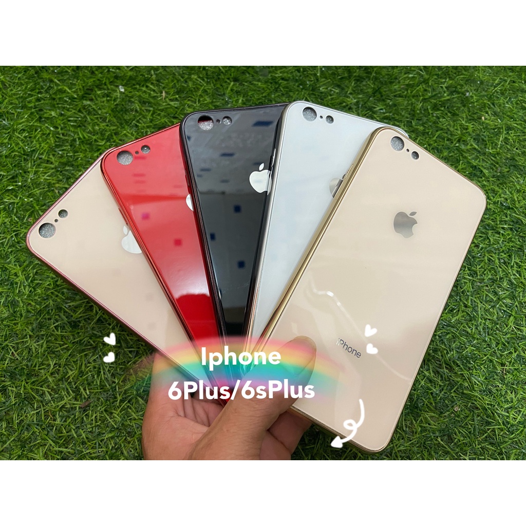 Ốp điện thoại IPhone 6/6s nhỏ và 6Plus/6sPlus, Ốp kính cường lực viền dẻo cùng màu với lưng máy