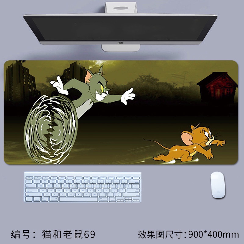Thảm Lót Chuột Chơi Game Bằng Cao Su Tự Nhiên Chống Trượt In Hình Tom Và Jerry Độc Đáo