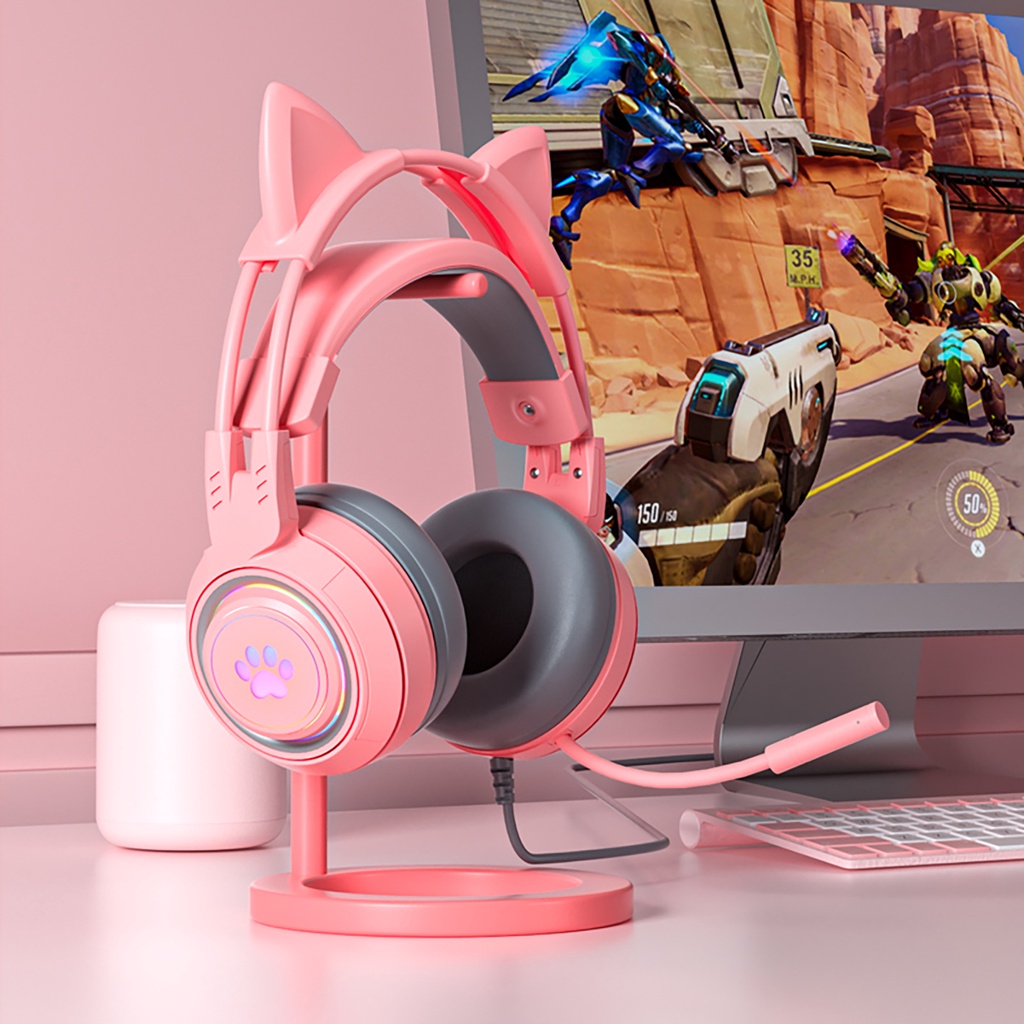 Tai Nghe Có Dây Sy-G25 RGB Đa Hướng Kèm Mic Hình Tai Mèo Dễ Thương